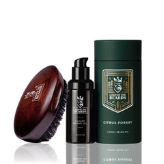 Luxury Beard Brush + Oil Combo